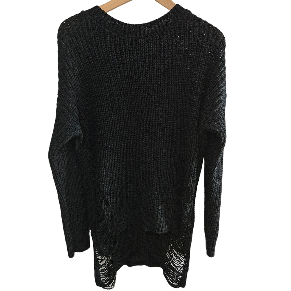 Cleo Apparel Women's Disstressed High-Low Pullover Sweater
